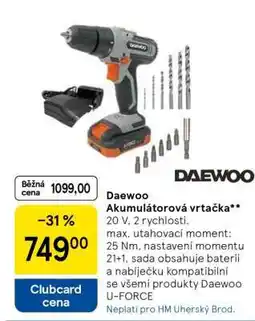 Tesco Daewoo Akumulátorová vrtačka nabídka