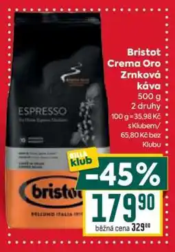 Billa Bristot Crema Oro Zrnková káva nabídka