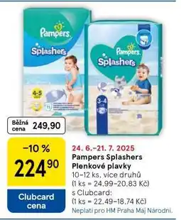 Tesco Pampers Splashers Plenkové plavky nabídka