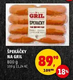 Penny Market ŠPEKÁČKY NA GRIL nabídka