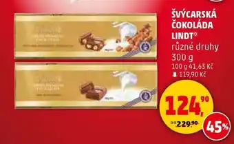 Penny Market Švýcarská čokoláda Lindt nabídka