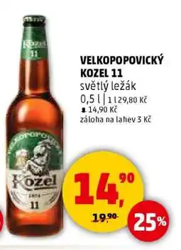 Penny Market Velkopopovický Kozel 11 světlý ležák nabídka