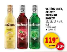 Penny Market Vaječný likér, Griotte, Peprmint Božkov nabídka