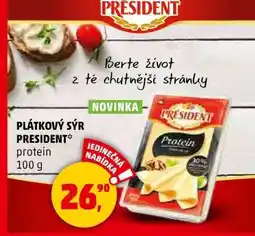Penny Market PLÁTKOVÝ SÝR PRESIDENT protein 100 g nabídka