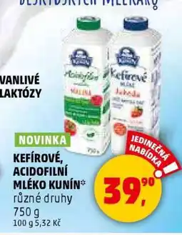 Penny Market Kefírové, acidofilní mléko Kunín nabídka