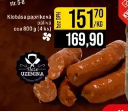 Jip Klobása papriková pálivá nabídka