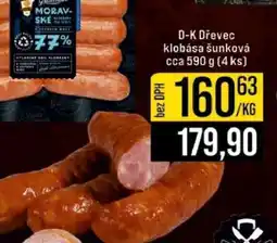 Jip D-K Dřevec klobása šunková cca 590 g (4 ks) nabídka