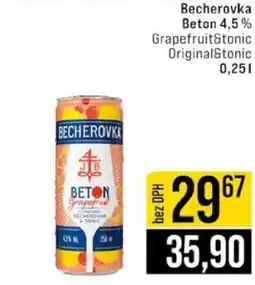 Jip Becherovka Beton 4,5% Grapefruit&tonic Original&tonic nabídka