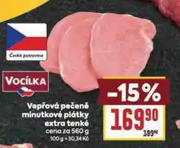 Billa Vepřová pečeně minutkové plátky extra tenké nabídka