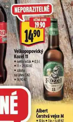 Albert Pivo velkopopovický kozel 11 nabídka