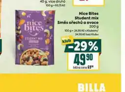 Billa Nice bites student mix směs ořechů a ovoce nabídka