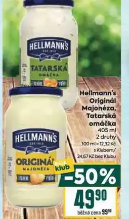 Billa Hellmann´s tatarská omáčka, majonéza nabídka