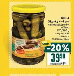 Billa Billa okurky 4-7 cm nabídka