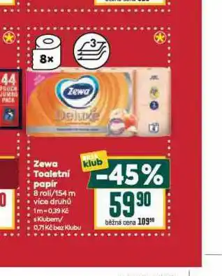 Billa Zewa deluxe toaletní papír nabídka
