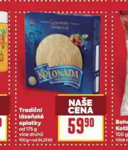Billa Tradiční lázeňské oplatky nabídka