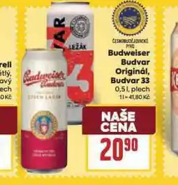 Billa Pivo budweiser budvar original nabídka