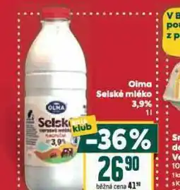 Billa Olma selsko mléko 3,9% nabídka