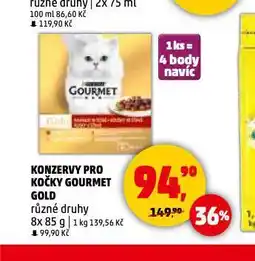 Penny Market Gourmet gold konzervy pro kočky nabídka