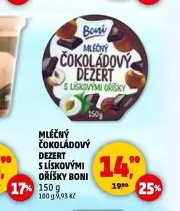 Penny Market Mléčný čokoládový dezert s lískovými oříšky nabídka