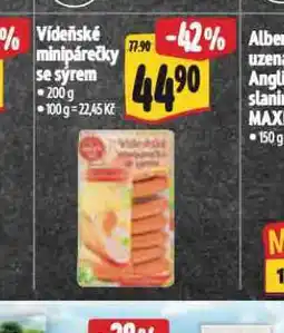 Albert Vídeňské minipárečky se sýrem nabídka