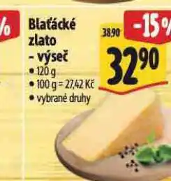 Albert Blaťácké zlato - výseč nabídka