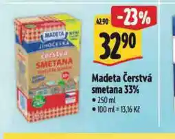 Albert Madeta čerstvá smetana 33% nabídka