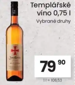 Kubík potraviny Templářské víno nabídka