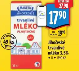 Albert Madeta Jihočeské trvanlivé mléko 3,5% nabídka