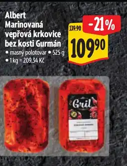 Albert Albert Marinovaná vepřová krkovice bez kosti Gurmán nabídka