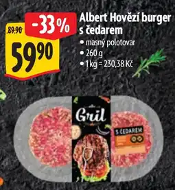 Albert Albert Hovězí burger s čedarem nabídka