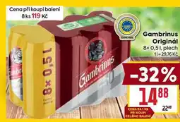 Billa Gambrinus Originál 8× 0,51, plech nabídka