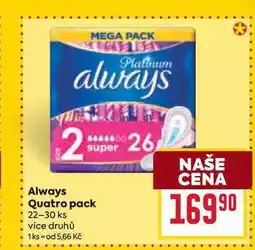 Billa Always Quatro pack 22-30 ks nabídka