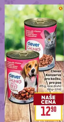 Billa Clever Konzerva pro kočku, pro psa 415 g nabídka