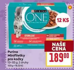 Billa Purina Minifiletky pro kočky 12x85g nabídka