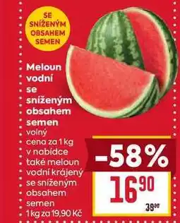 Billa Meloun vodní se sníženým obsahem semen volný cena za 1 kg nabídka
