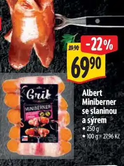 Albert Albert Miniberner se slaninou a sýrem 250g nabídka