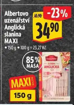 Albert Albertovo uzenářství Anglická slanina MAXI 150 g nabídka