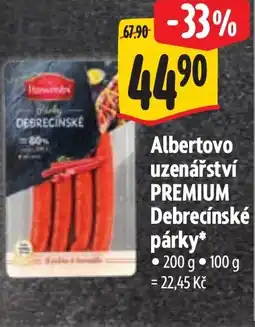 Albert Albertovo uzenářství PREMIUM Debrecínské párky nabídka