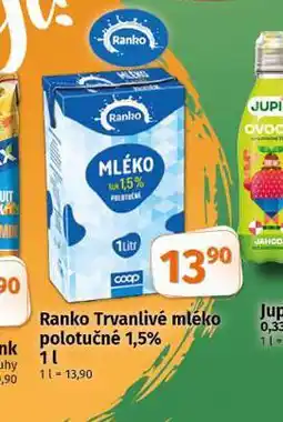 Coop Trvanlivé mléko 1,5% nabídka