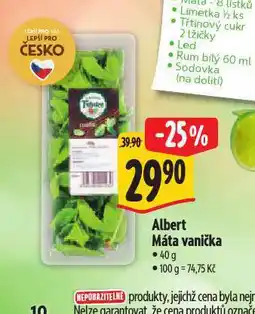 Albert Máta vanička nabídka