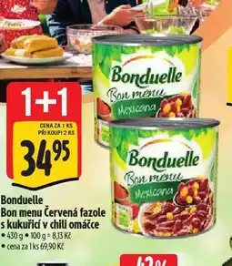 Albert Bonduelle bon menu červená fazole s kukuřicí v chilli omáčce nabídka