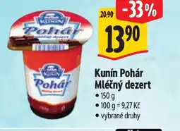 Albert Kunín Pohár Mléčný dezert nabídka