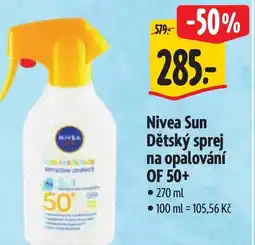 Albert Nivea Sun Dětský sprej na opalování OF 50+ nabídka