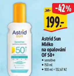 Albert Astrid Sun Mléko na opalování OF 50+ nabídka
