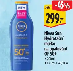 Albert Nivea Sun Hydratační mléko na opalování OF 50+ nabídka