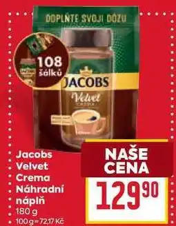 Billa Jacobs Velvet Crema Náhradní náplň 180 g nabídka