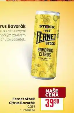 Billa Fernet Stock Citrus Bavorák 0,25l nabídka