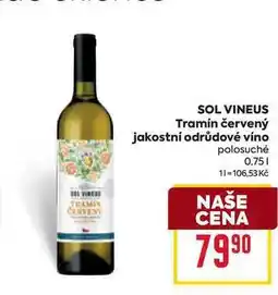 Billa SOL VINEUS Tramín červený jakostní odrůdové víno polosuché 0,75l nabídka