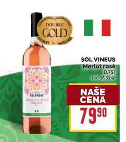 Billa SOL VINEUS Merlot rosé 0,75l nabídka