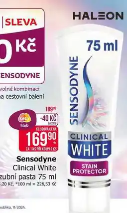 Teta Sensodyne Clinical White zubní pasta 75 ml nabídka